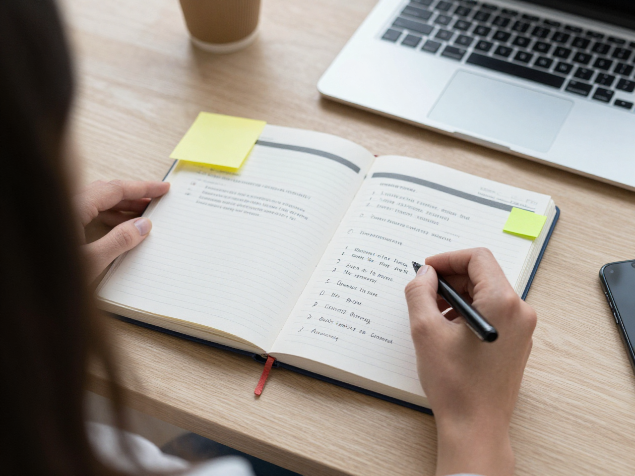 Qualitiesarts client planning productive habits at a desk
